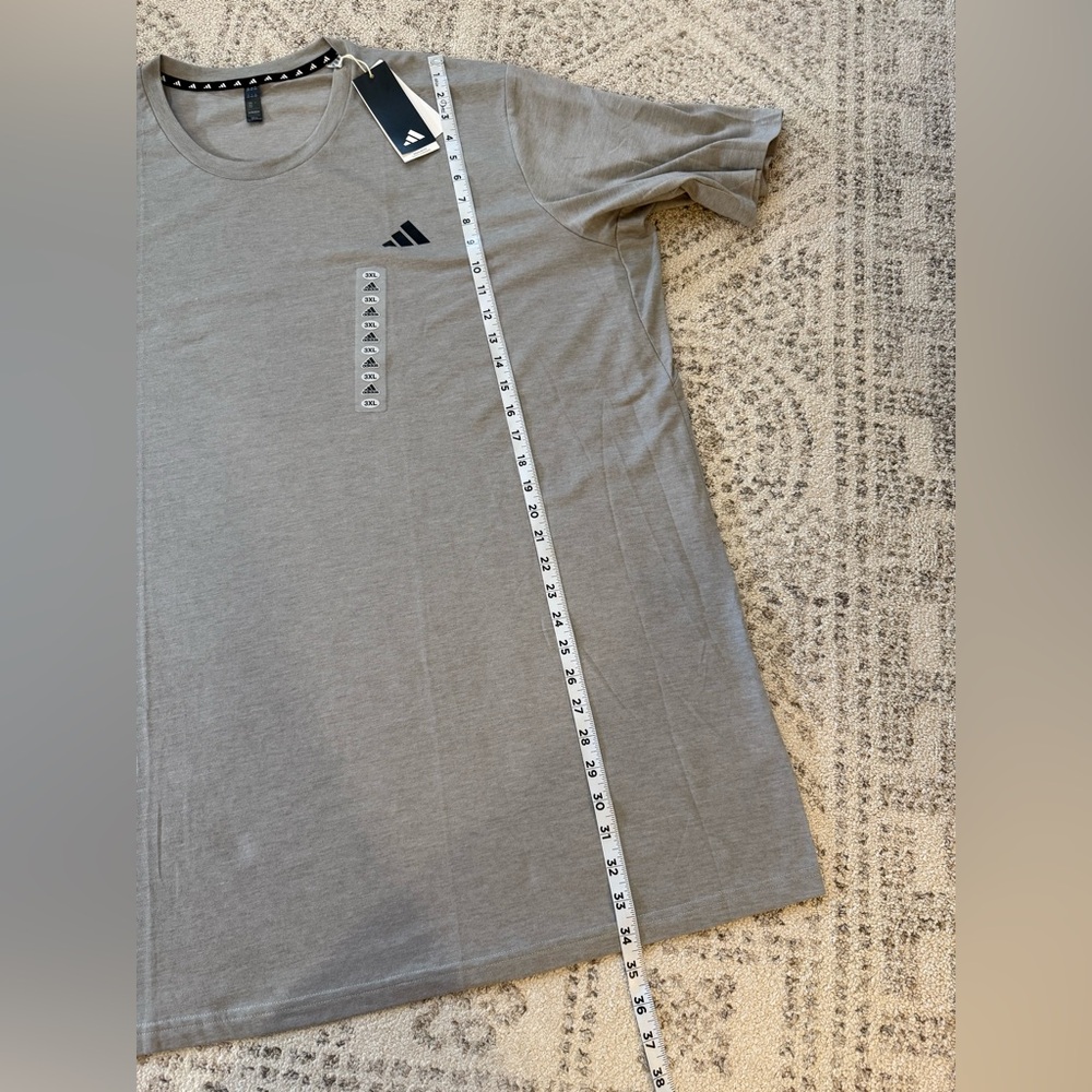 NWT Adidas Short Sleeve Tee Sz 3XLT Heather Gray - Picture 7 of 7